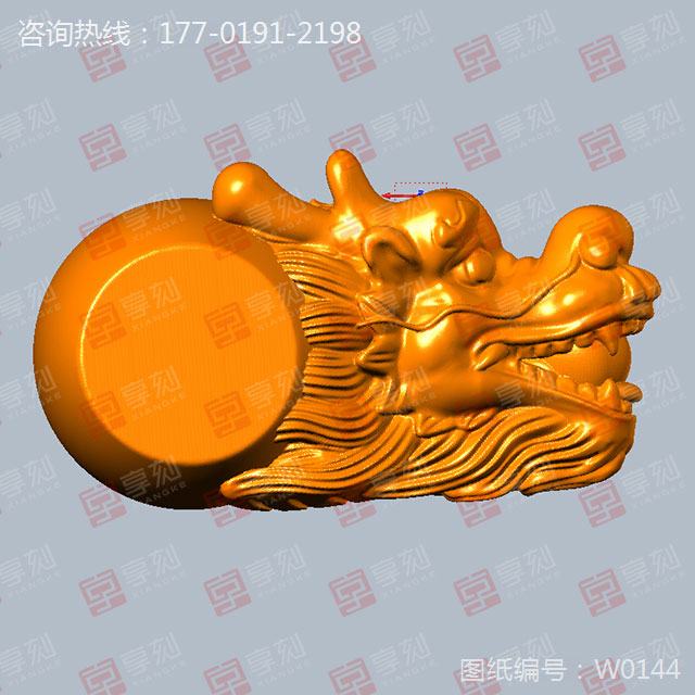 龍頭桶珠配飾玉石雕刻機(jī)精雕圖