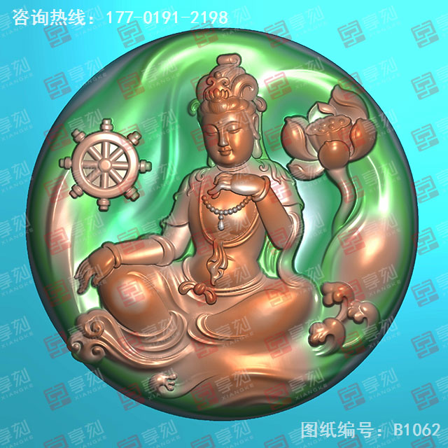 玉石觀音吊墜電腦玉器雕刻圖紙_玉石雕刻機(jī)廠家