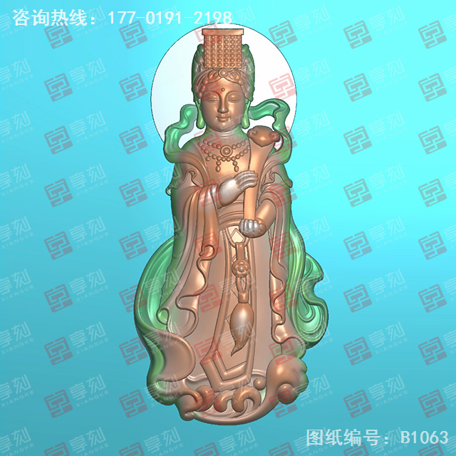 媽祖玉石吊墜電腦精雕圖_玉石雕刻機(jī)廠家