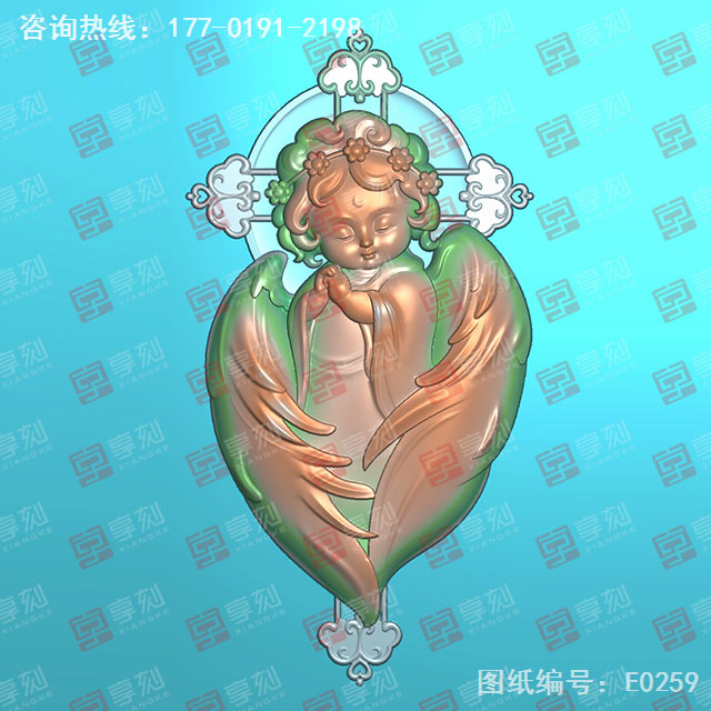 天使吊墜玉石精雕圖紙_五軸雕刻機(jī)廠家