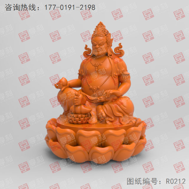 黃財(cái)神擺件精雕機(jī)模型圖_五軸雕刻機(jī)廠家