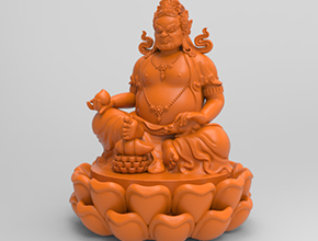 黃財(cái)神擺件精雕機(jī)模型圖_五軸雕刻機(jī)廠家