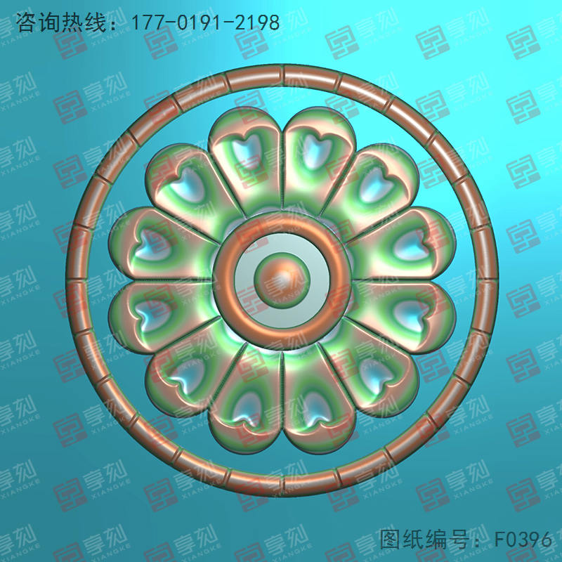 玉佩花圈電腦精雕圖紙_五軸雕刻機(jī)廠家