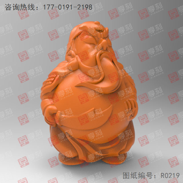 Q版關(guān)公擺件立體模型圖紙_五軸雕刻機廠家