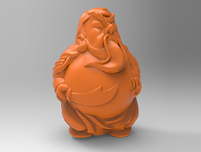 Q版關(guān)公擺件立體模型圖紙_五軸雕刻機廠