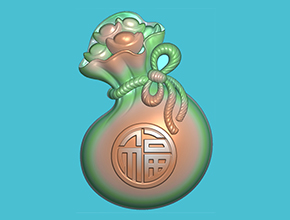 元寶福袋玉石電腦精雕圖JDP玉雕_享刻玉石