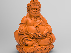 黃財神3d電腦模型圖stl立體_享刻五軸雕刻
