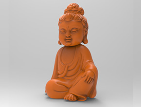 寶寶觀音3d模型STL精雕圖紙_享刻五軸雕刻
