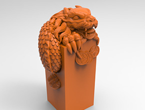 龍印章玉石電腦3d立體模型圖紙_五軸玉石