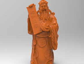 財神招財進寶3d立體模型圖紙_五軸玉石雕