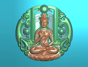 鏤空觀音玉佩玉石電腦精雕圖_翡翠雕刻機(jī)
