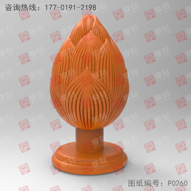 蓮花香座立體電腦模型3D圖紙STL_五軸玉石雕刻機廠家