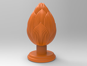蓮花香座立體電腦模型3D圖紙STL_五軸玉石