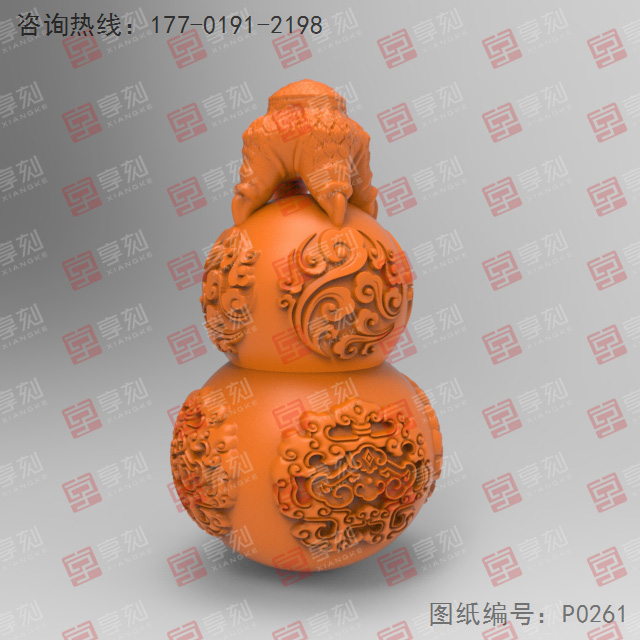 立體魔爪葫蘆3d雕刻模型圖紙_享刻五軸雕刻機廠家