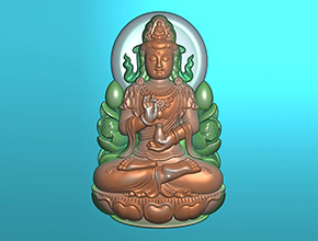 翡翠觀音掛件玉石電腦精雕圖_享刻玉石雕