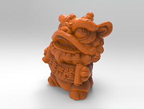 醒獅擺件3d模型stl電腦精雕圖_享刻五軸雕