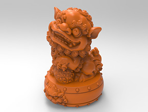 繡球獅子3d模型stl電腦精雕圖_享刻五軸雕