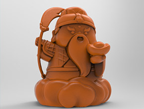 關(guān)公武財神茶寵立體3d模型圖stl_享刻五軸