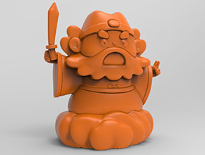 鐘馗砍小人茶寵立體3d模型圖stl_享刻五軸