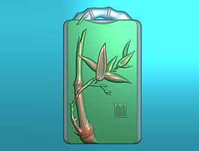 和田玉無(wú)事牌竹子電腦圖紙_享刻玉石雕刻