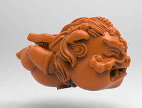 飛天Q版貔貅立體3d模型圖stl_享刻五軸雕刻