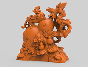 葫蘆貔貅工藝品3d模型圖stl_享刻五軸雕刻