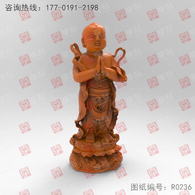 金童立體擺件工藝品3d模型圖stl_享刻五軸雕刻機(jī)