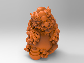 聚財貔貅工藝品3d模型圖stl_享刻五軸雕刻