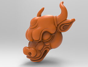 牛頭吊墜工藝品3d模型圖stl_享刻五軸雕刻