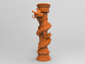 盤龍柱玉石雕刻3d模型圖stl_享刻五軸雕刻