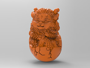 龍蛋工藝品立體3d模型圖stl_享刻五軸雕刻機